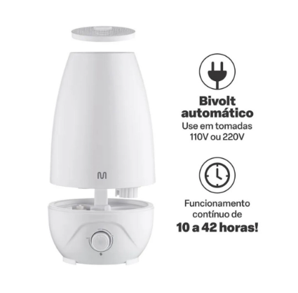 Umidificador de Ar Multilaser Easy Air Bivolt 2,6 Litros Branco - HC118