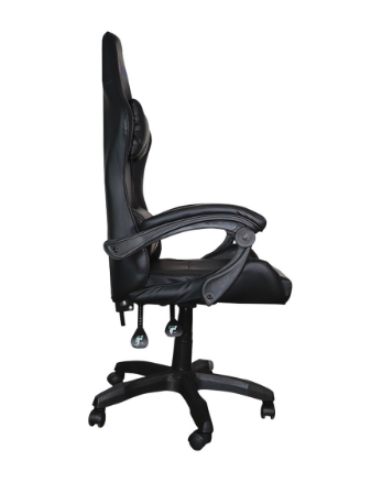 Cadeira Gamer Giratória Preto com Braço Ajuste de Altura e Encosto Reclinável Yakao GC007Black