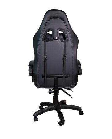 Cadeira Gamer Giratória Preto com Braço Ajuste de Altura e Encosto Reclinável Yakao GC007Black