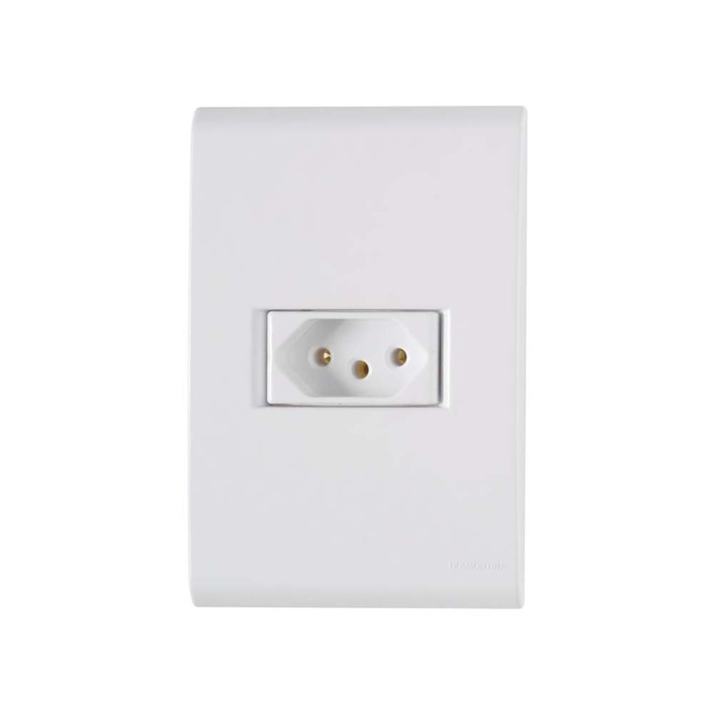 Tomada 2 Pinos + Terra 20A Liz com Espelho 4x2 Branco Tramontina -  57170/213 - 132387