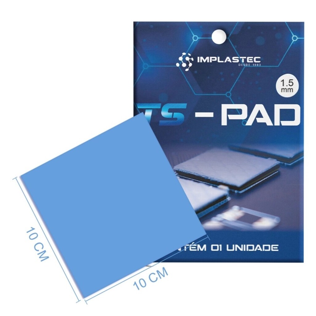 Thermal Pad Almofada Térmica Ts Pad 100x100 x 1.5mm 12.8W/m.K - Implastec PATSPAD15