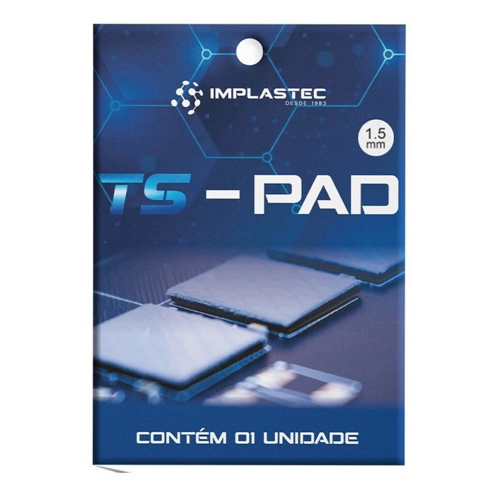 Thermal Pad Almofada Térmica Ts Pad 100x100 x 1.5mm 12.8W/m.K - Implastec PATSPAD15