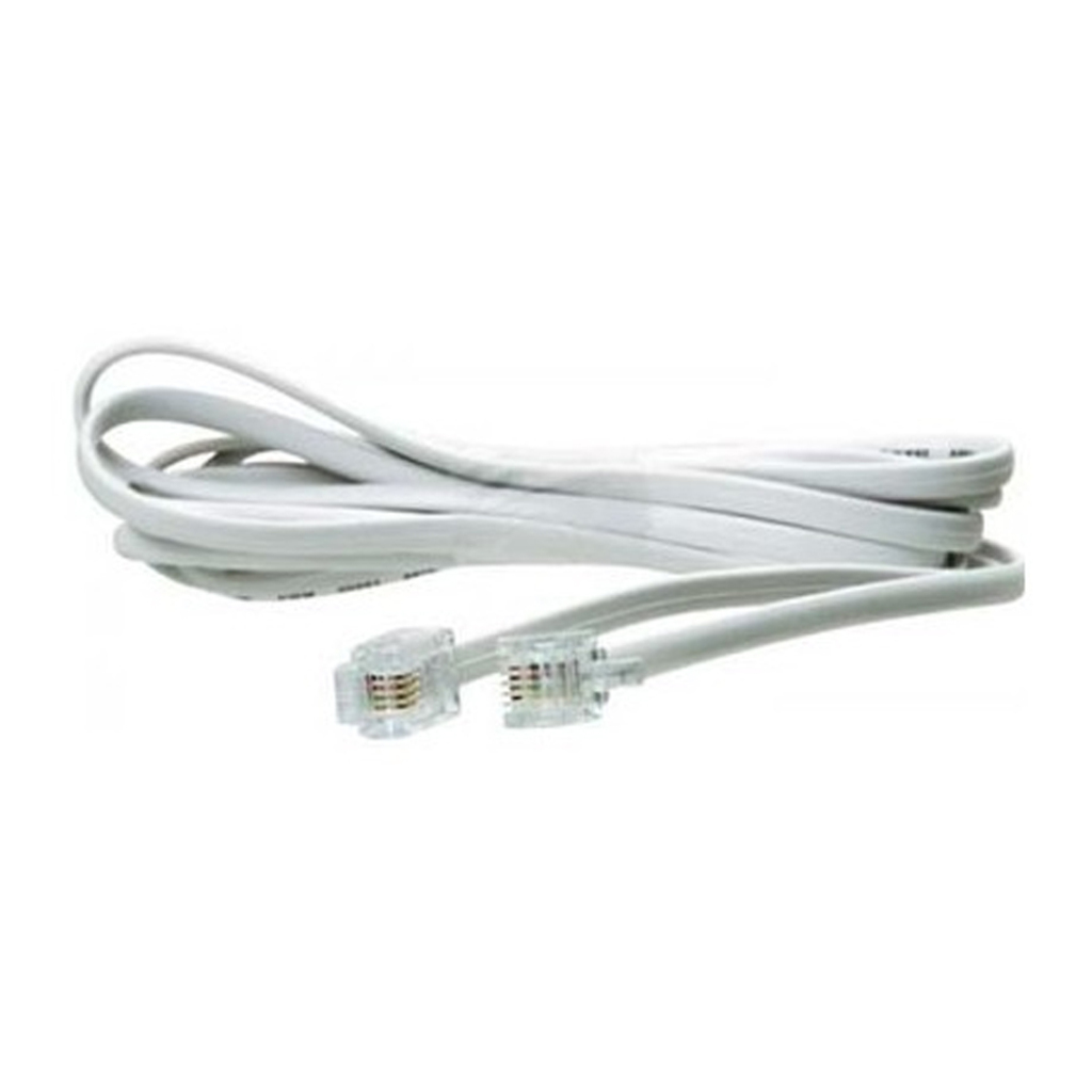 Cabo para Telefone Liso Branco RJ11 5 Metros Connect Pro 018-1365