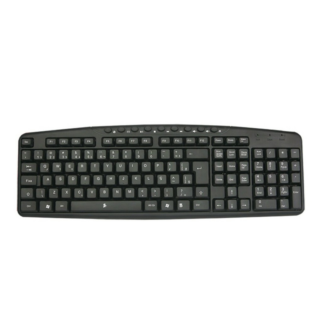 Teclado USB Multimídia 5+ Office Preto - 015-0074