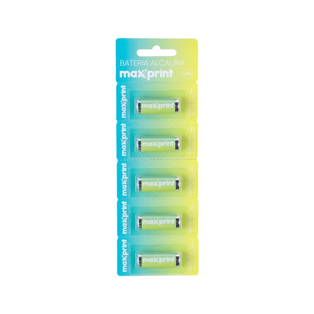Pilha Alcalina A23 12V Maxprint - 758571 - Blister com 5 Pilhas
