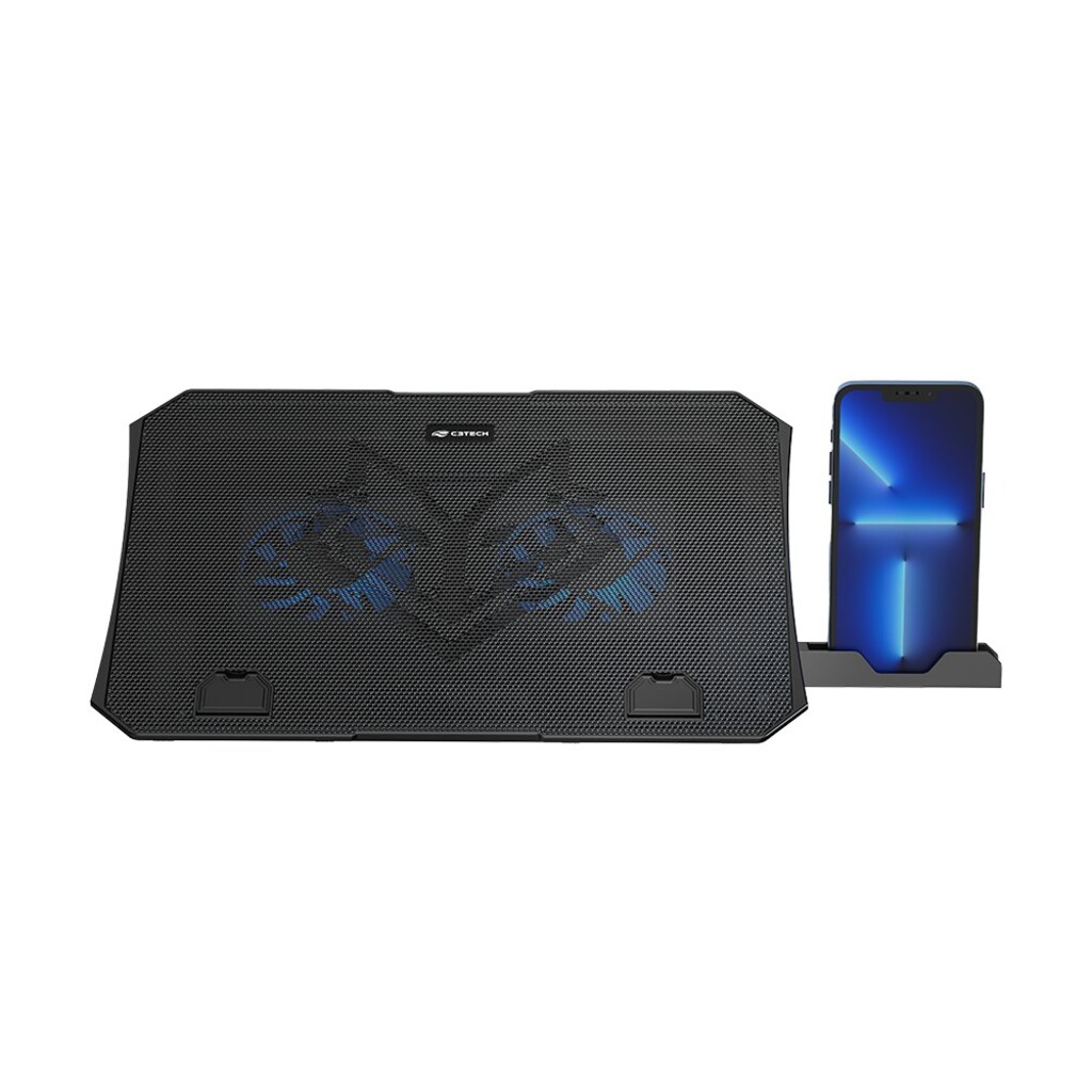 Base para Notebook até 15,6 Polegadas 2 Coolers e 1 Porta USB com Suporte para Smartphone Preto C3tech - NBC-40BK