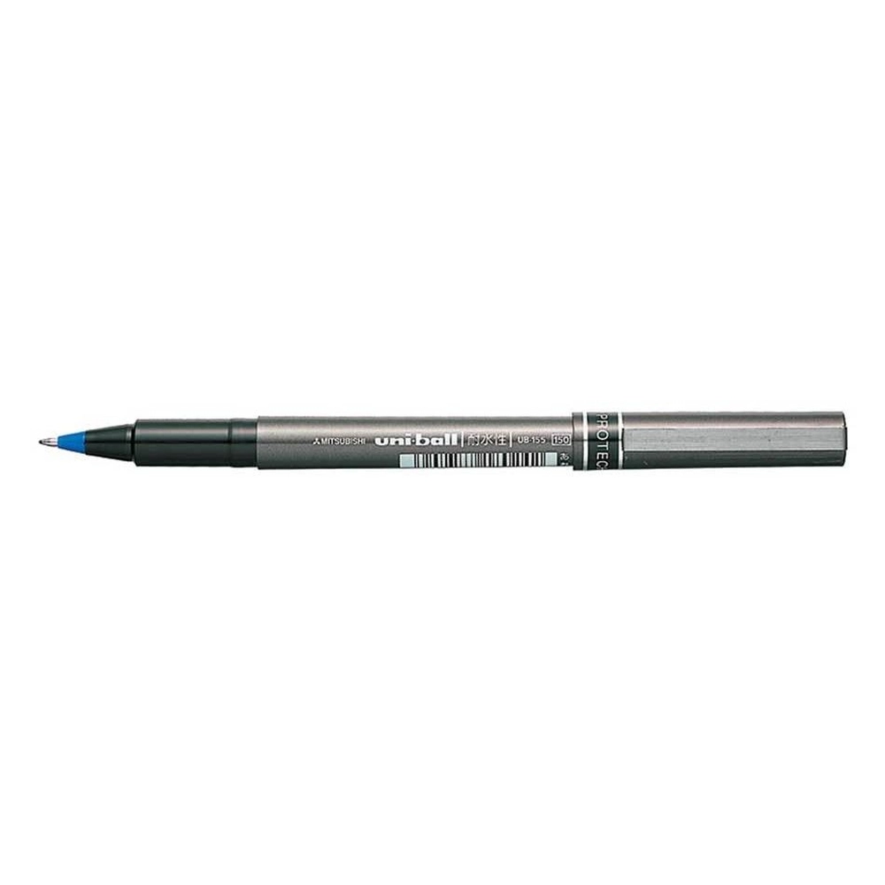 Caneta Esferográfica Uni Ball Micro Deluxe UB-155 Azul Ponta de Aço