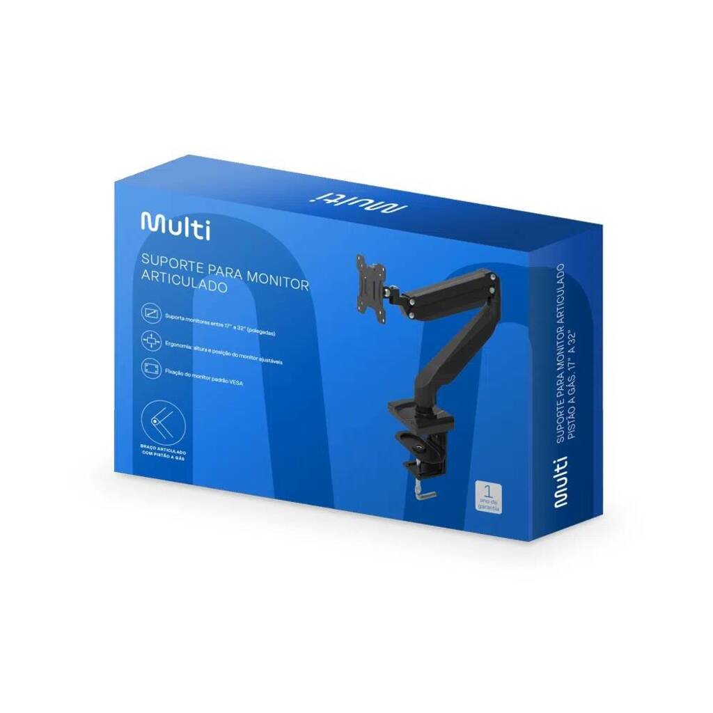 Suporte para Monitor Articulado 17 à 32 Polegadas com Ajuste de Altura e Pistão a Gás Multi - AC371