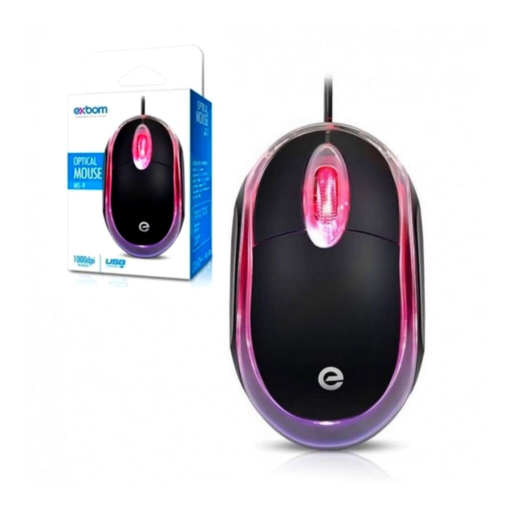 Mouse USB Exbom MS-9 1000 Dpi Preto - 3231