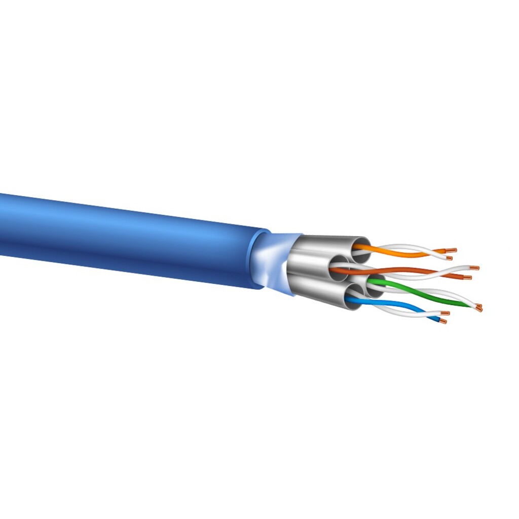 Cabo Patch Cord Cat.7 FTP 600 MHz 10 Gbps 2,5 Metros Azul Pluscable - CAT725BL