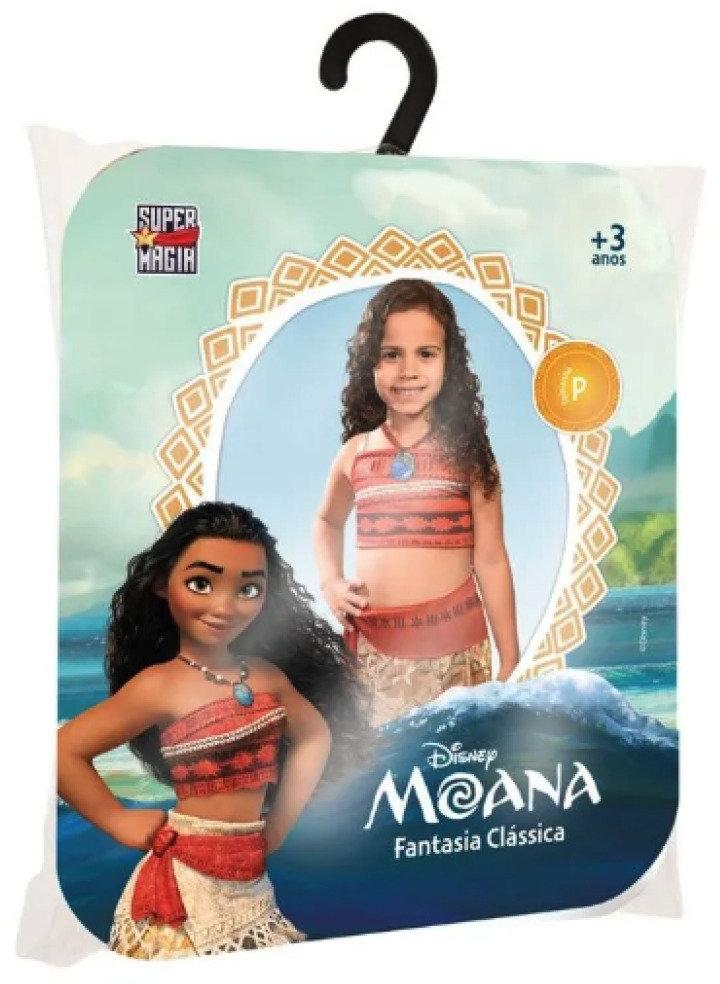 Fantasia Infantil Moana Tam P Clássica Princesas Disney Super Magia