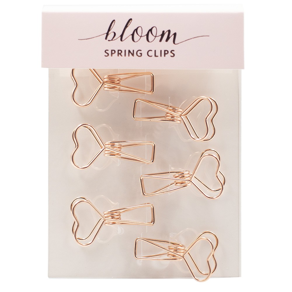 Prendedor de Papel Bee Unique Heart Shape com 6 unidades Rose Gold