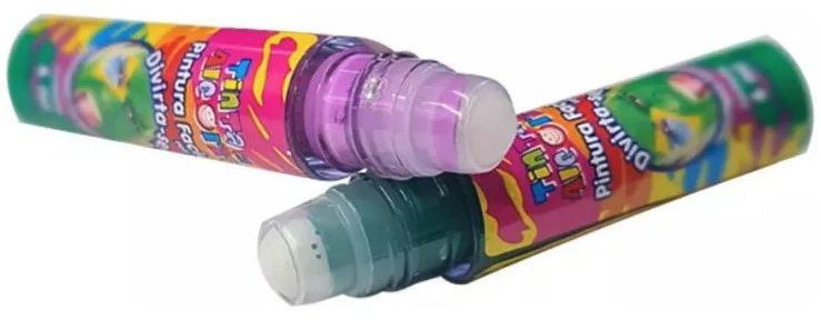 Tinta Pintura Facial Corporal Roll On 6ml Tinta da Alegria Brincadeira Carnaval Branca