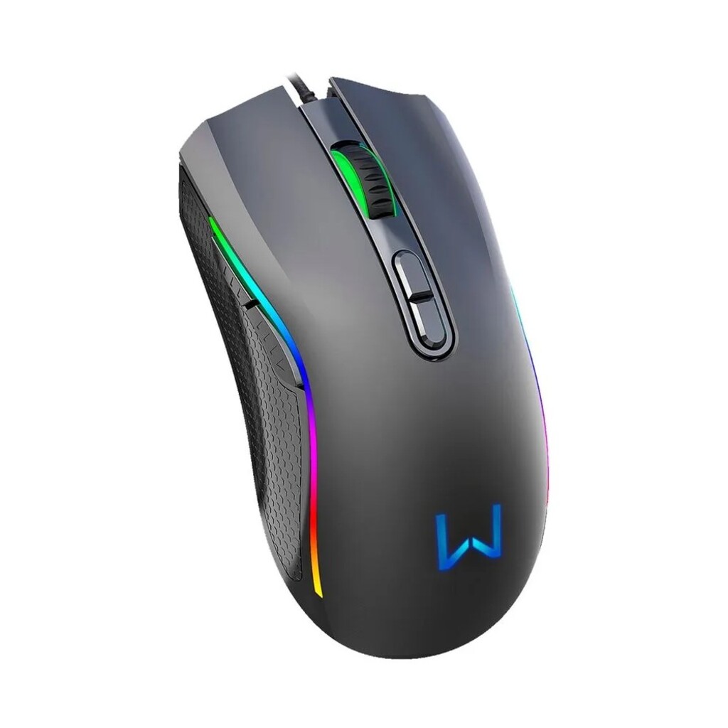 Mouse USB Gamer Armory Warrior MO396 3600 Dpi Preto com Led RGB + Mouse Pad Gamer 300x200xmm Preto