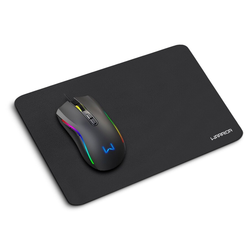 Mouse USB Gamer Armory Warrior MO396 3600 Dpi Preto com Led RGB + Mouse Pad Gamer 300x200xmm Preto