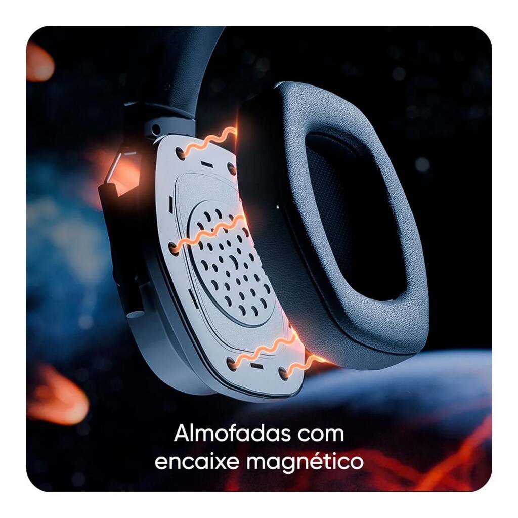 Fone de Ouvido Gamer Headset 7.1 Orion Goldentec Preto Conexão USB com Microfone - 60472