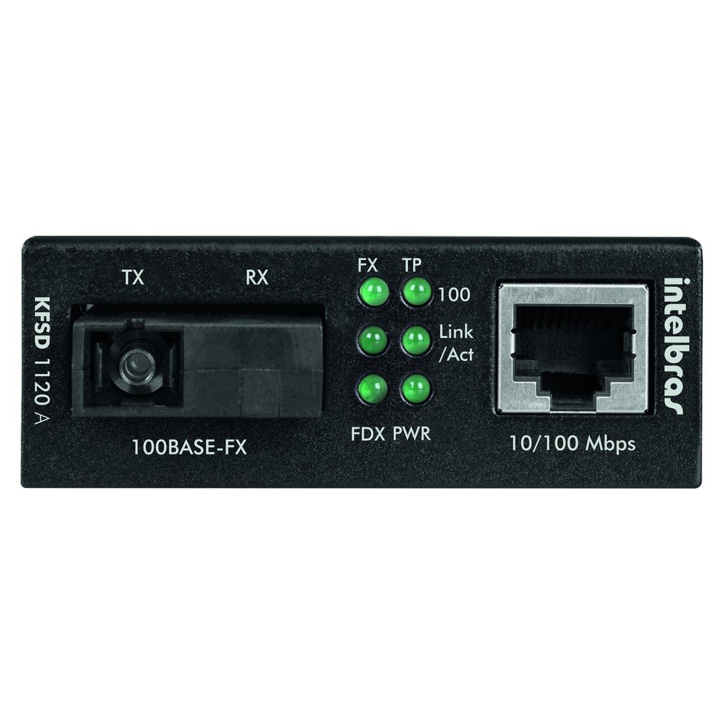 Conversor de Mídia Fast Ethernet Monomodo 20 Km Intelbras KFSD 1120 A