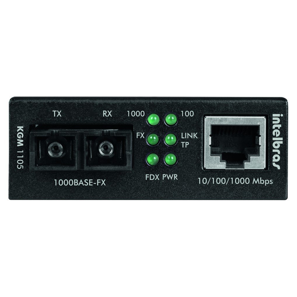 Conversor de Mídia Gigabit Multimodo 0,5 Km KGM 1105 Intelbras