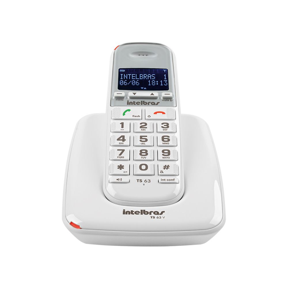 Telefone Sem Fio Intelbras TS 63 V Branco