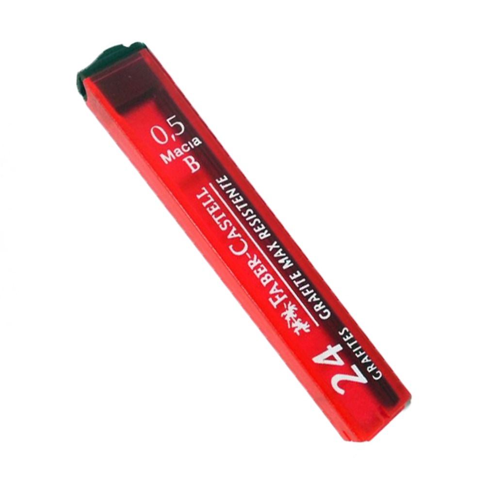 Grafite Faber Castell 0.5 mm B com 24 Minas Escolar
