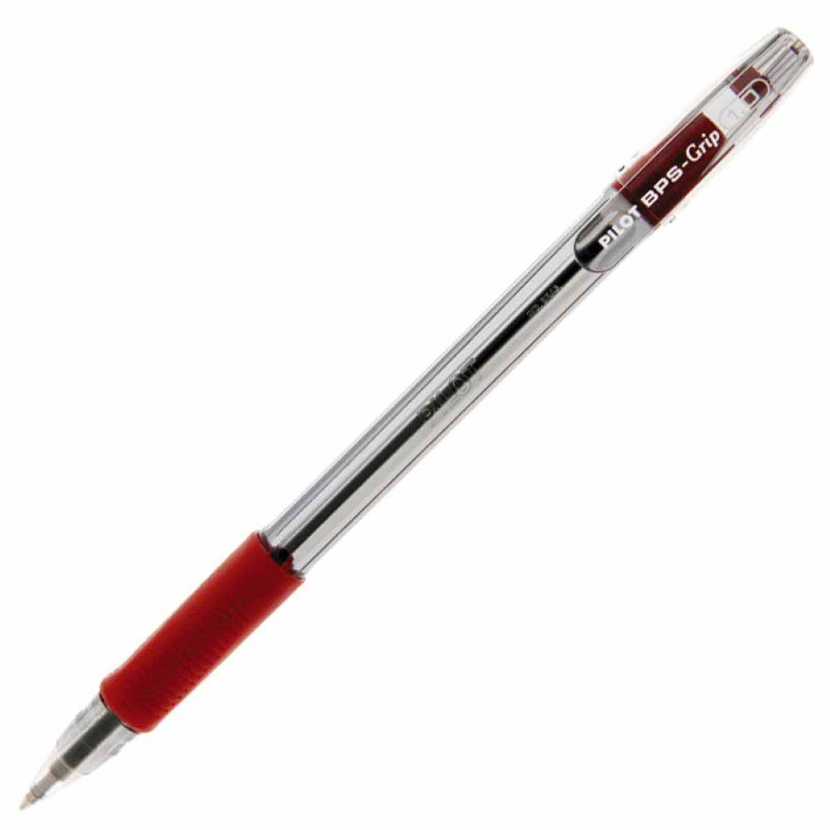 Caneta Esferográfica BPS-Grip 1.0 Pilot Ponta de Aço Inox Vermelha