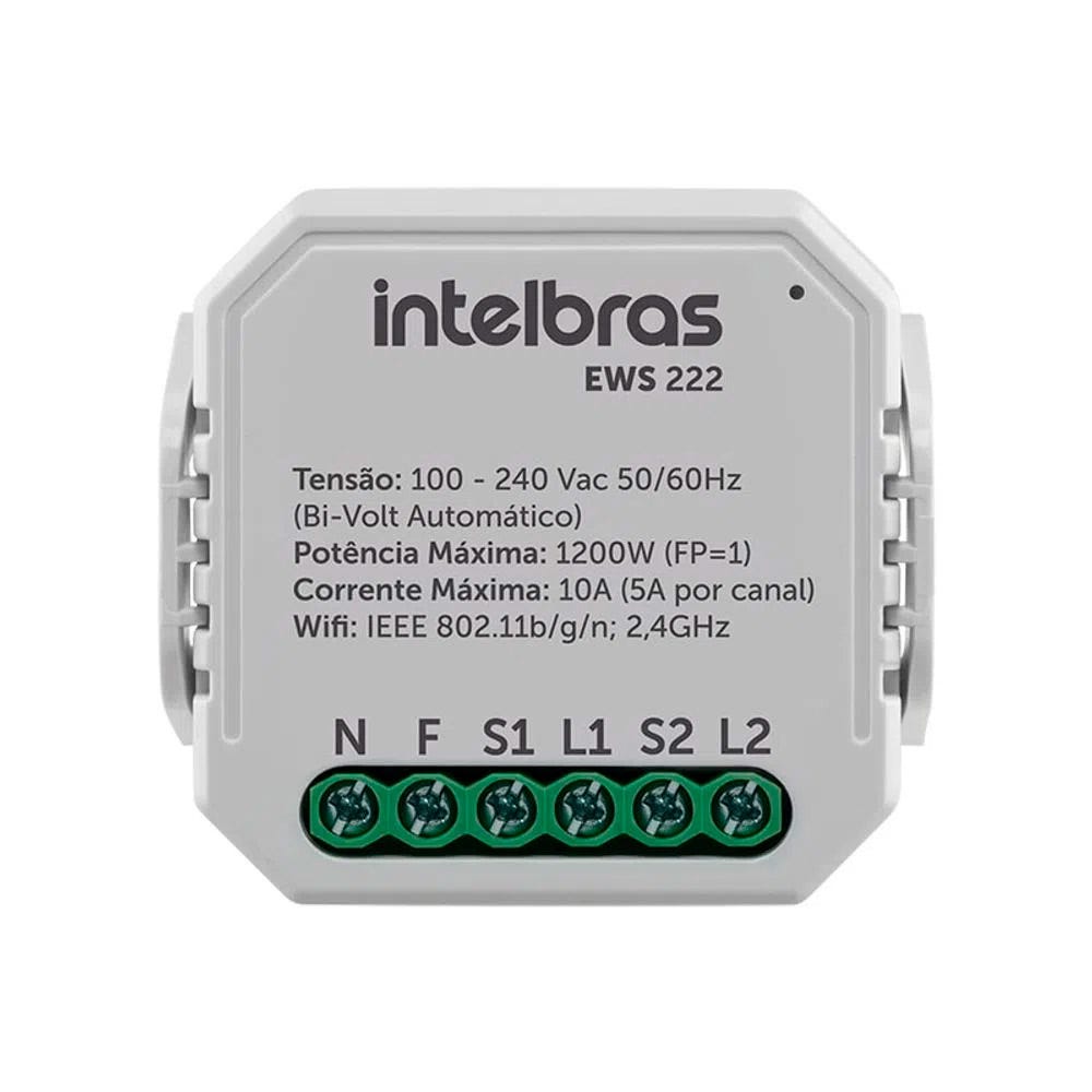 Controlador de Ambientes 2 Interruptores Smart Wi-Fi Intelbras EWS 222
