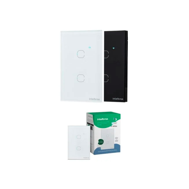 Interruptor Smart Wi-Fi Touch 2 Teclas Intelbras EWS 1002 Branco