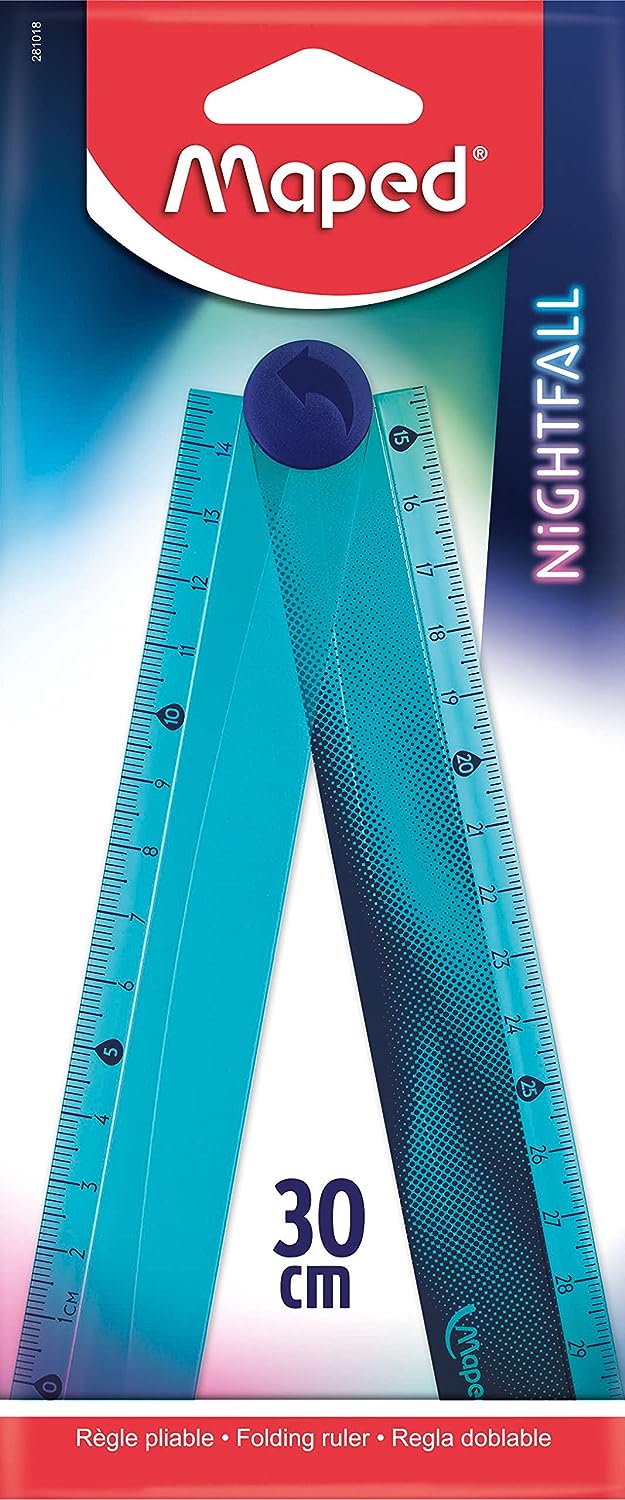 Régua Maped Nighrfal Dobrável Flow Pack 15 e 30cm Azul