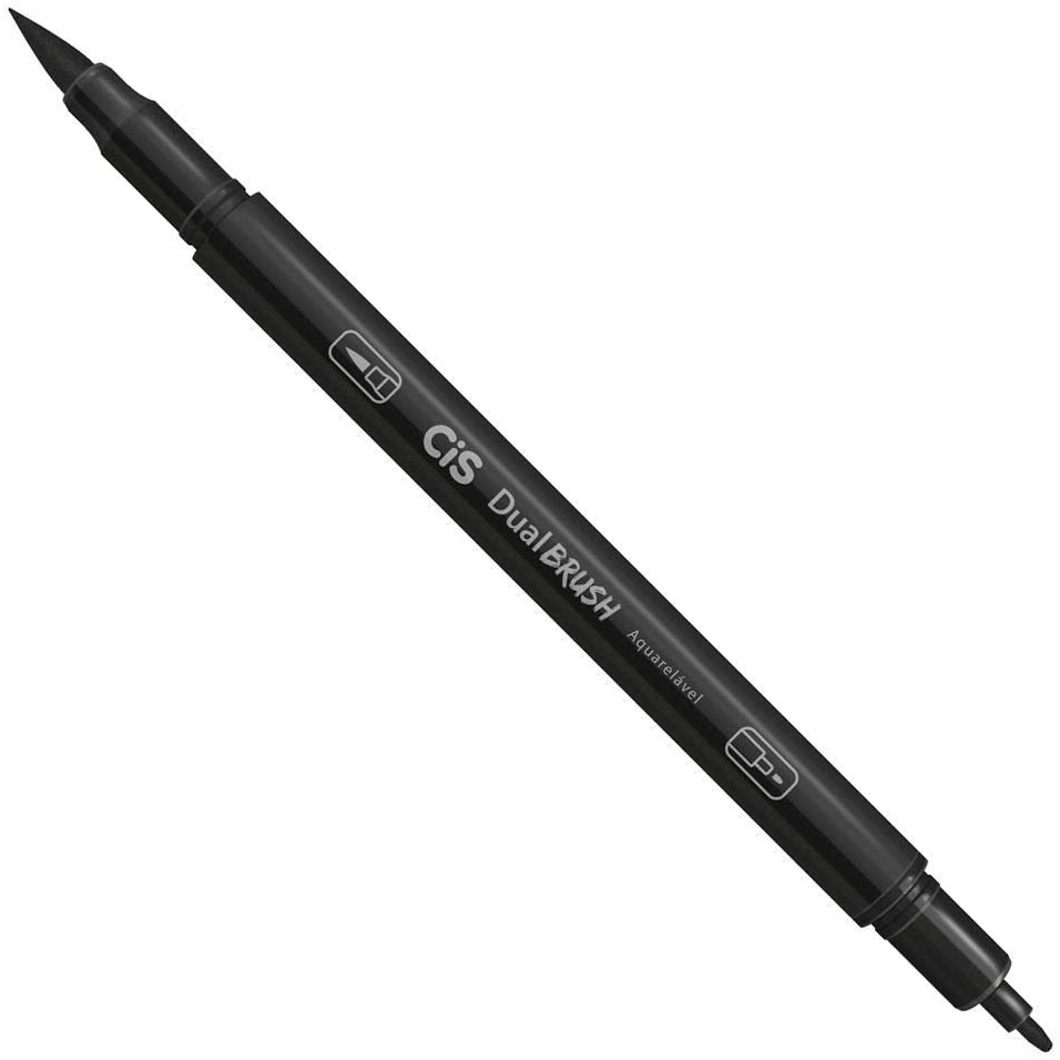 Marcador Artístico CIS Dual Brush Aquarelável com 2 Pontas Cores