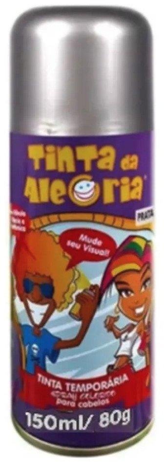 Tinta da Alegria Spray Colorido 150 ml Carnaval Prateado