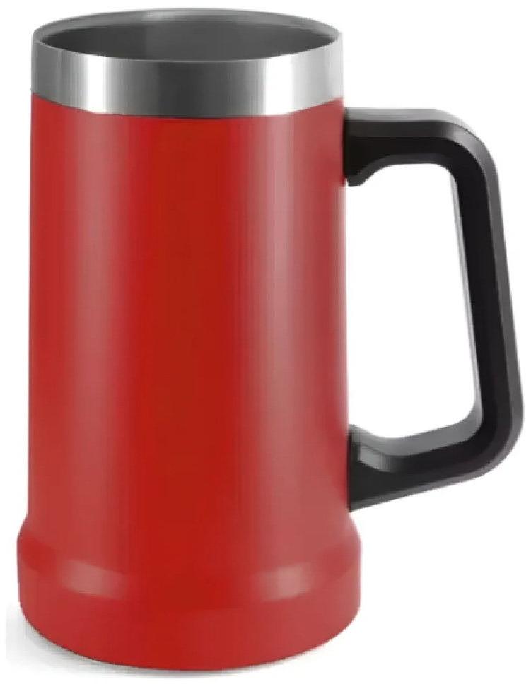 Caneca Térmica Chopp Cerveja 709 ml Aço Inox Vermelha