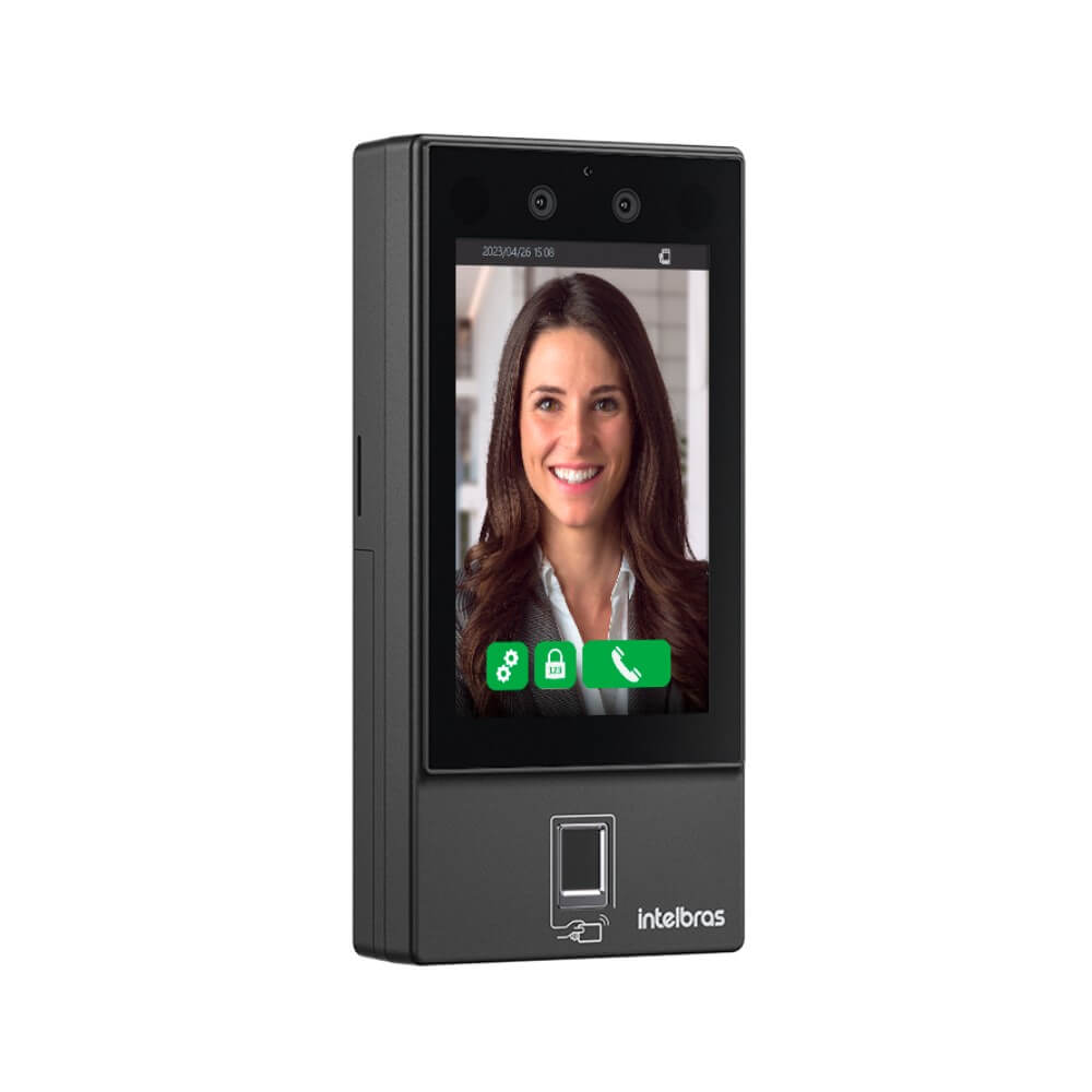 Controlador de Acesso Facial com Biometria Digital SS 3542 MF W Intelbras