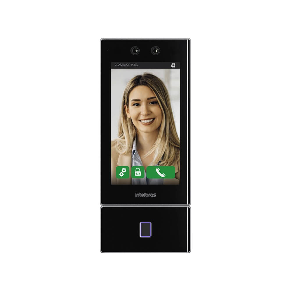 Controlador de Acesso Facial Com Biometria Digital SS 5542 MF W Intelbras