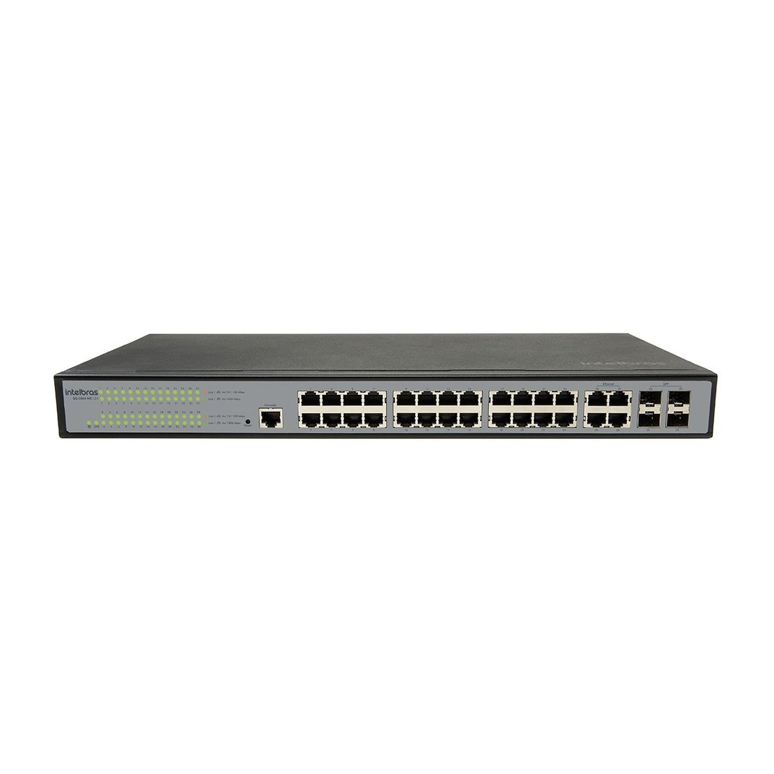 Switch Gerenciável 24 Portas Gigabit 4 Portas GBIC SG 2404 MR L2+ Intelbras