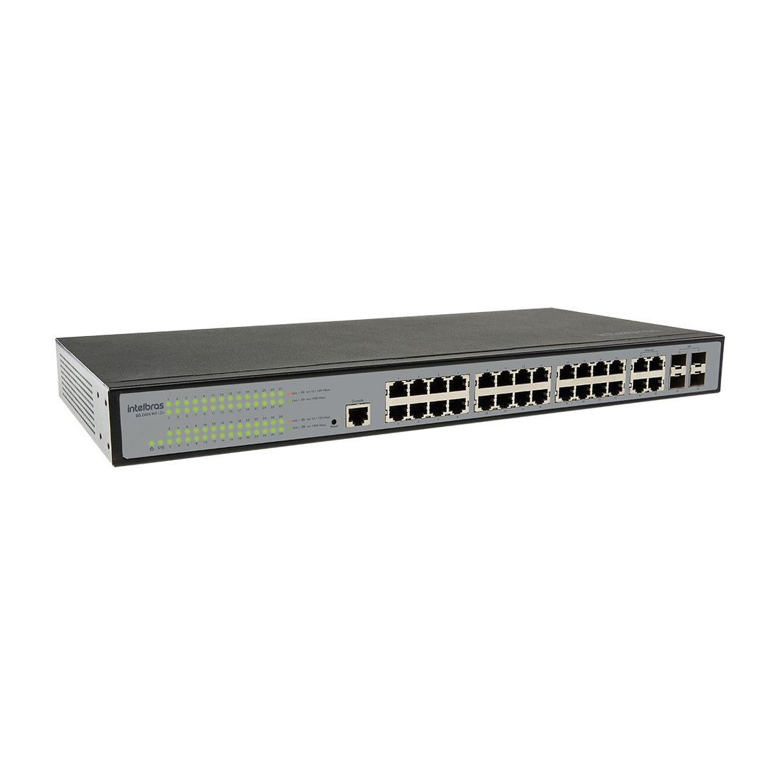 Switch Gerenciável 24 Portas Gigabit 4 Portas GBIC SG 2404 MR L2+ Intelbras
