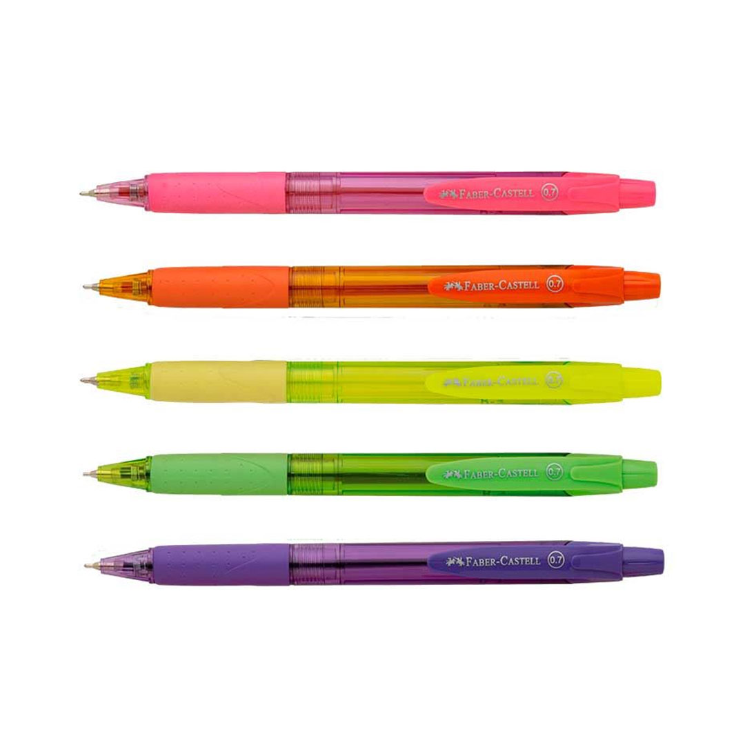 Caneta Esferográfica Faber-Castell Poly Radiant Colors 5 Cores