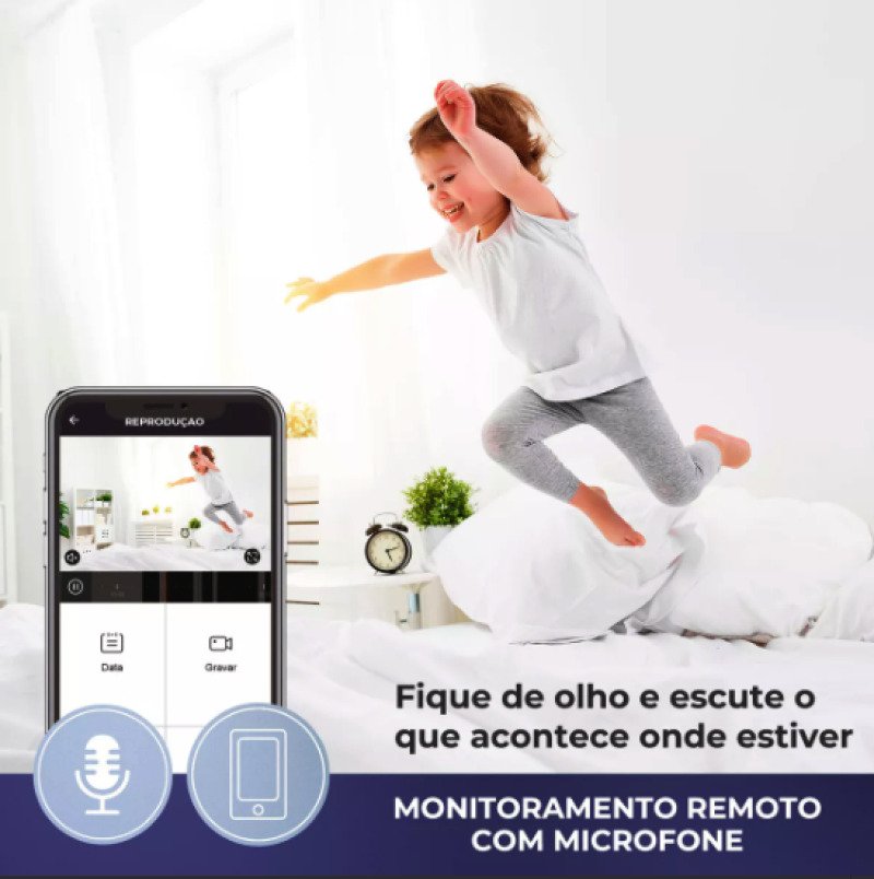 Câmera Wi-Fi Full HD Externa Inteligente Giratória Ekaza EKJST3188