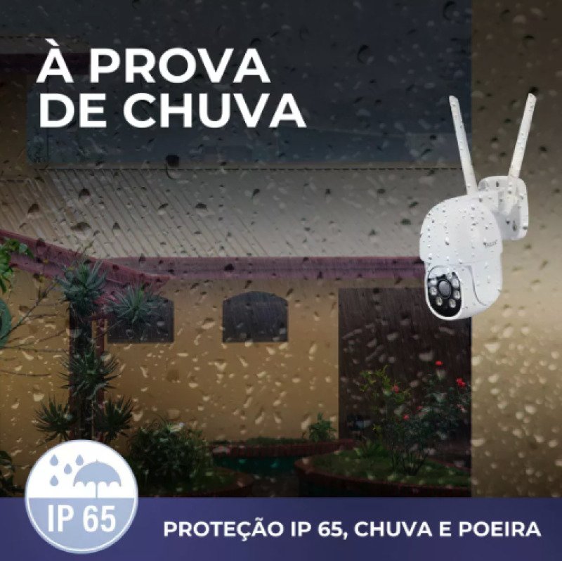 Câmera Wi-Fi Full HD Externa Inteligente Giratória Ekaza EKJST3188