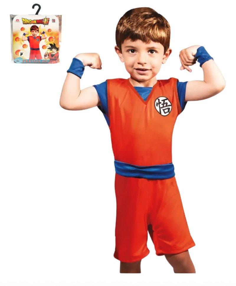 Fantasia Infantil Anime Mangá Dragon Ball Goku Tam M Super Magia com Munhequeira