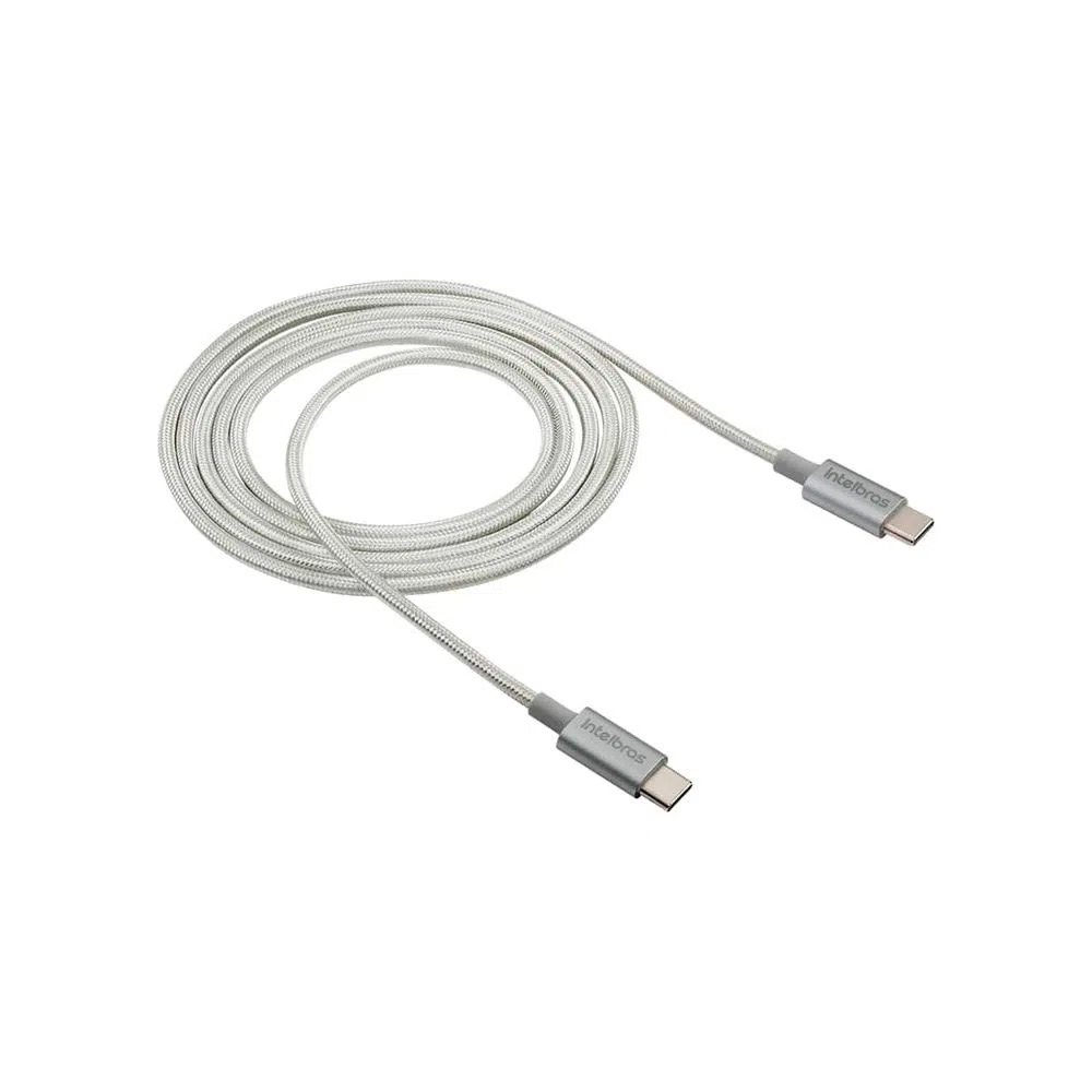Cabo USB C - USB C Branco nylon 1,5m Intelbras EUCC 15NB