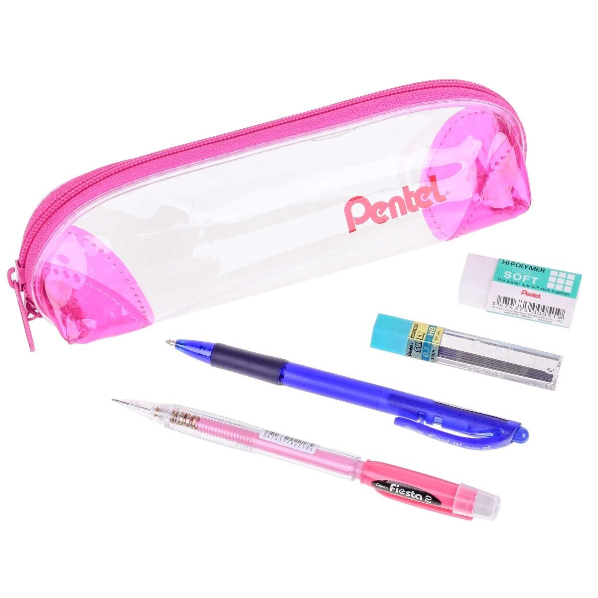 Estojo Escolar Pentel Básico com Acessórios