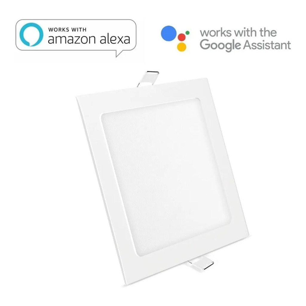 Luminária Plafon 18W LED Smart Wi-Fi Quadrada 200x200x15mm de Embutir Bivolt Elgin - 48D18WEQWIFI - Compativel com Alexa e Google Home