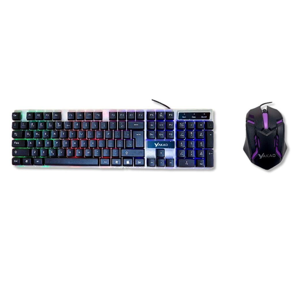 Kit Teclado + Mouse USB Gamer Yakao Preto com Led T350
