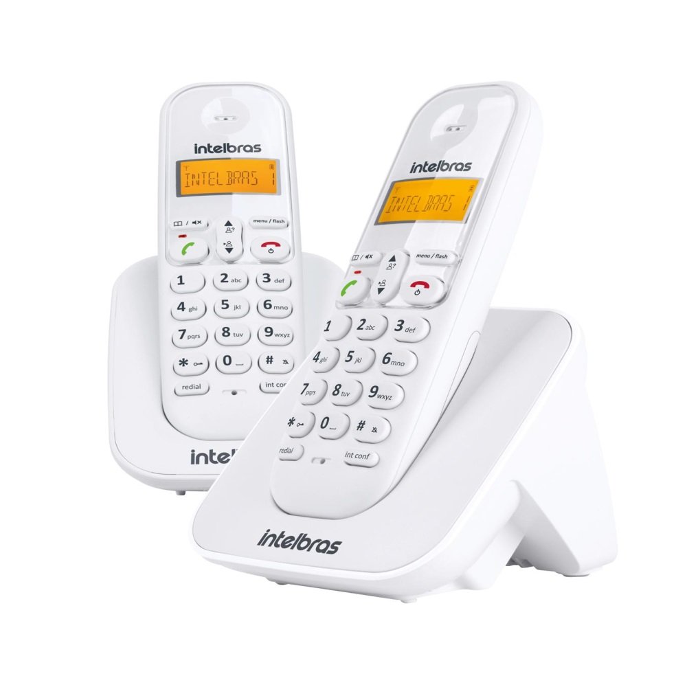 Kit Telefone Sem Fio Base + 1 Ramal Intelbras TS 3112 Branco