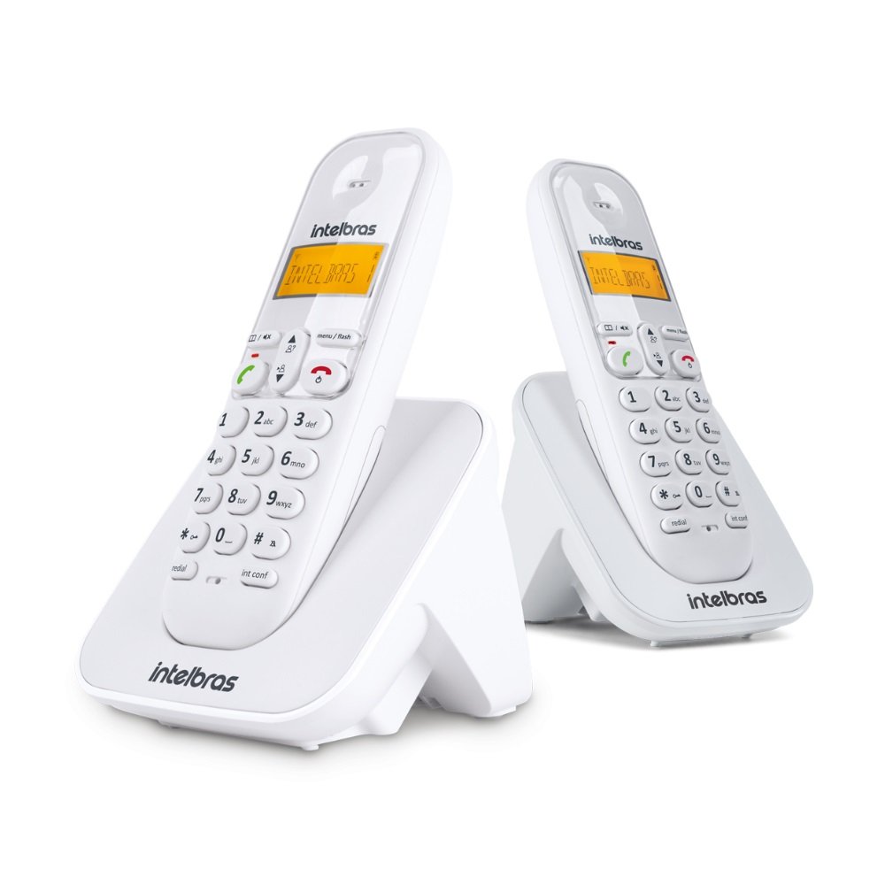 Kit Telefone Sem Fio Base + 1 Ramal Intelbras TS 3112 Branco
