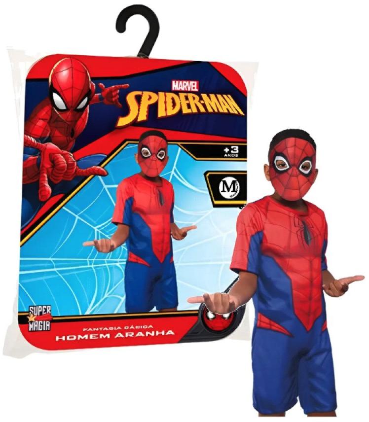 Fantasia Infantil Homem Aranha Marvel Tam G Super Magia