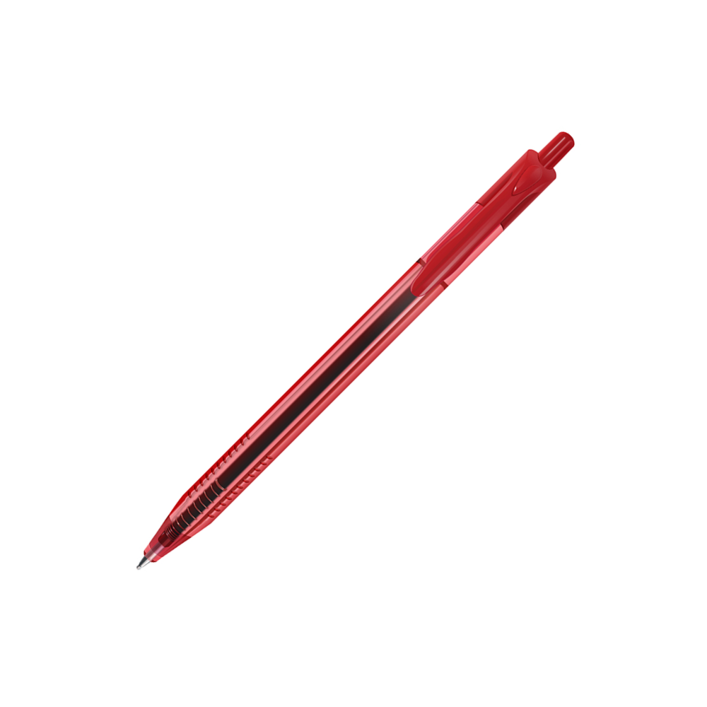 Caneta Esferográfica CIS Trik Retratil Corpo triangular Vermelha