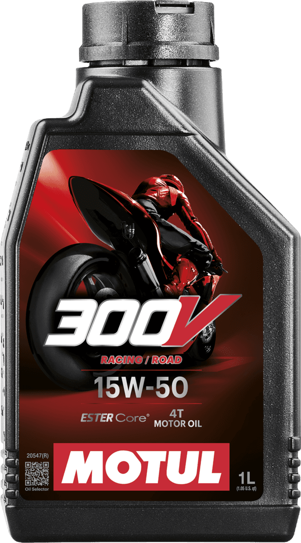 Óleo Para Motor de Moto Competição MOTUL 300V ROAD RACING 15W50 1L 104125
