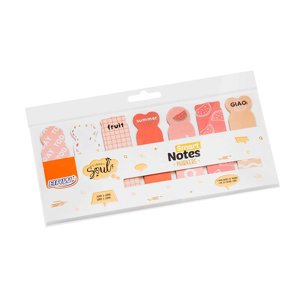 Bloco Marcador de Páginas BRW Smart Notes Markers Frutas Adesivo