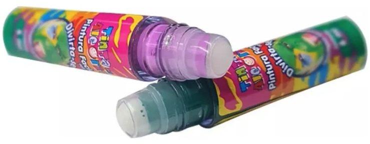 Tinta Pintura Facial Corporal Roll On 6ml Tinta da Alegria Brincadeira Carnaval Roxo